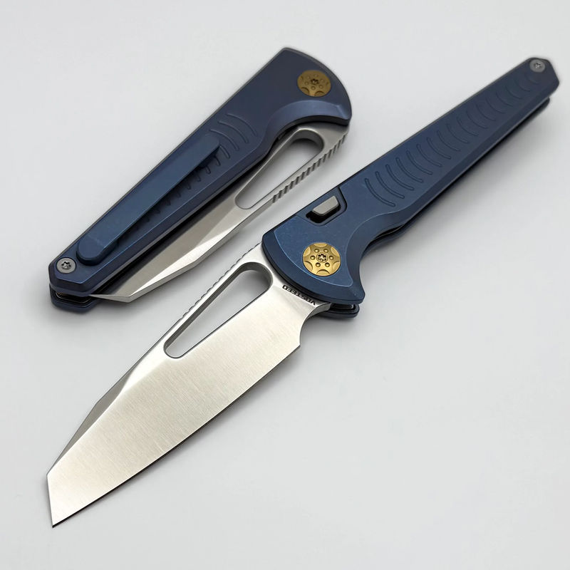 Vosteed Gavko Knives Leopard w/ Blue Titanium Handle & M390 A2502