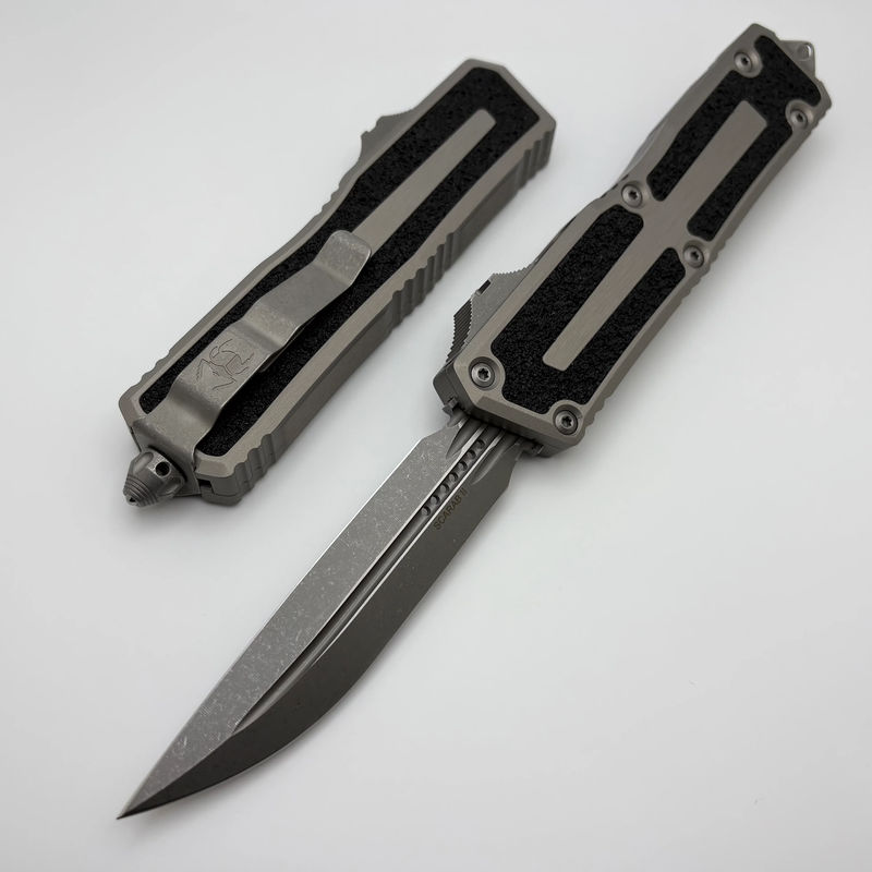 Microtech Scarab 2 Gen 3 Natural Clear Handles w/ D/E-S Apocalyptic M390MK 1180-10APNC