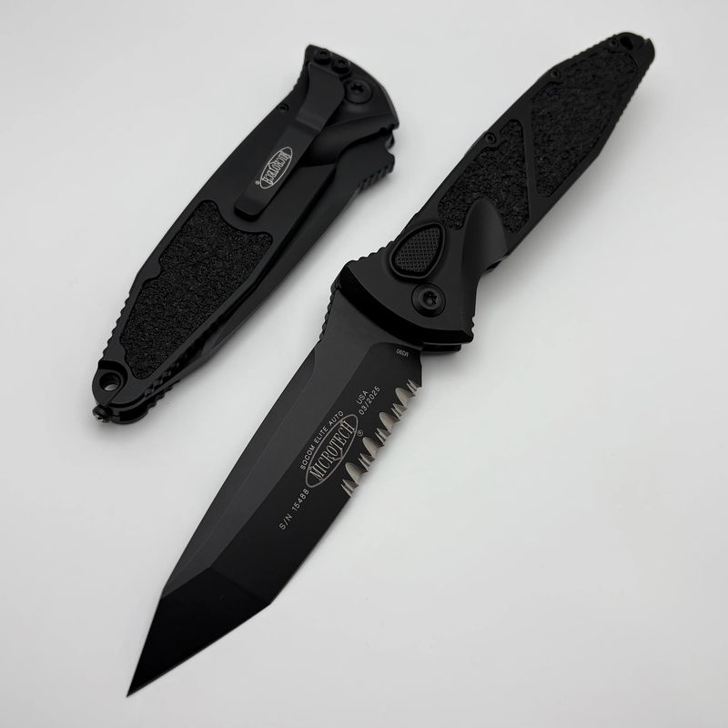 Microtech Socom Elite Blackout Tanto Edge Part Serrated Auto Black Tactical Standard 161A-2T-X4