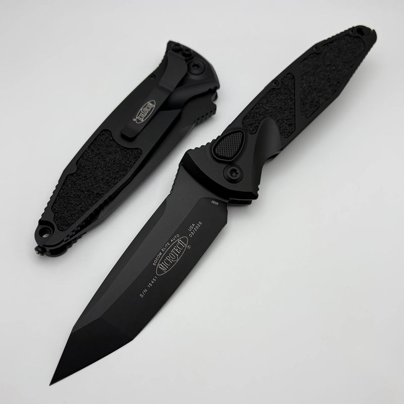 Microtech Socom Elite Blackout Tanto Edge Auto Black Tactical Standard 161A-1T-X4