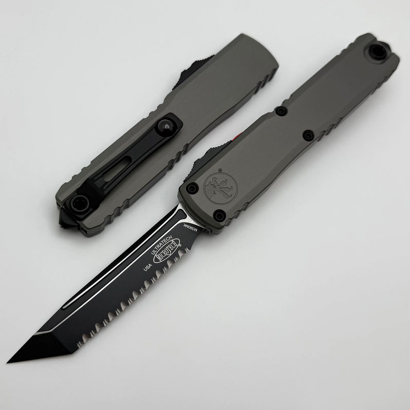 Microtech Ultratech ZBP T/E Tactical Full Serrated w/ Natural Clear Handle 1123-3NC