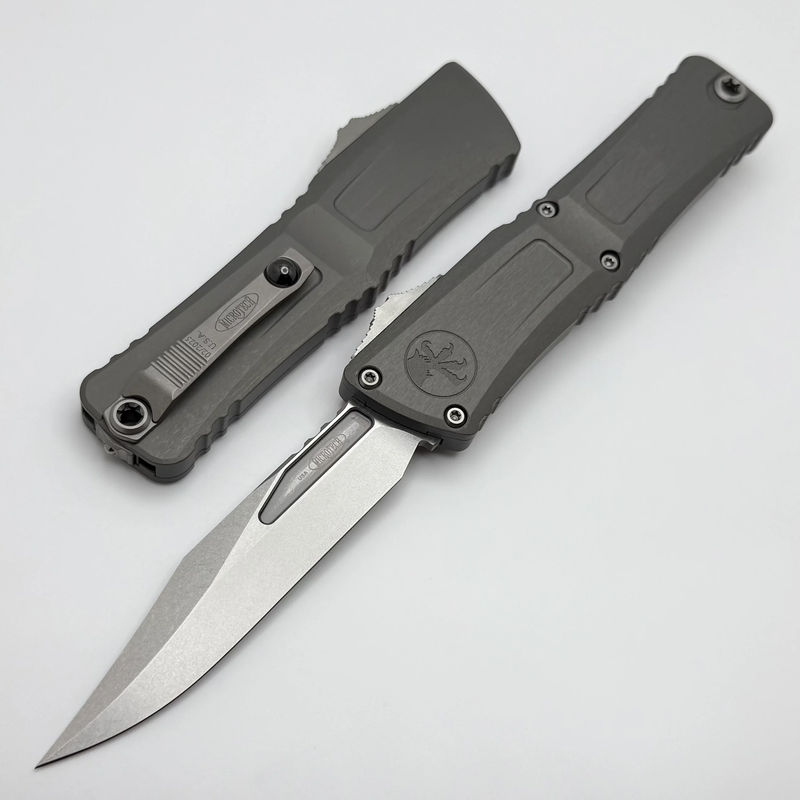 Microtech Knives Combat Troodon Gen III Stonewash Bowie w/ Natural Clear Handle 1146-10NC