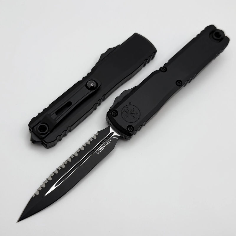 Microtech Ultratech ZBP D/E Tactical Full Serrated w/ Black Handle 1122-3T