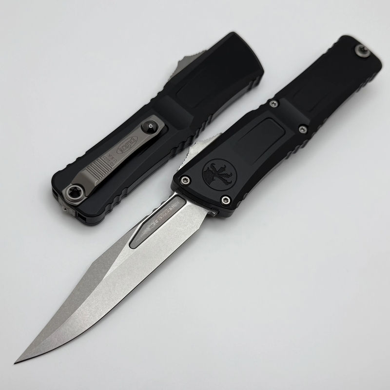Microtech Knives Combat Troodon Gen III Stonewash Bowie w/ Black Handle 1146-10