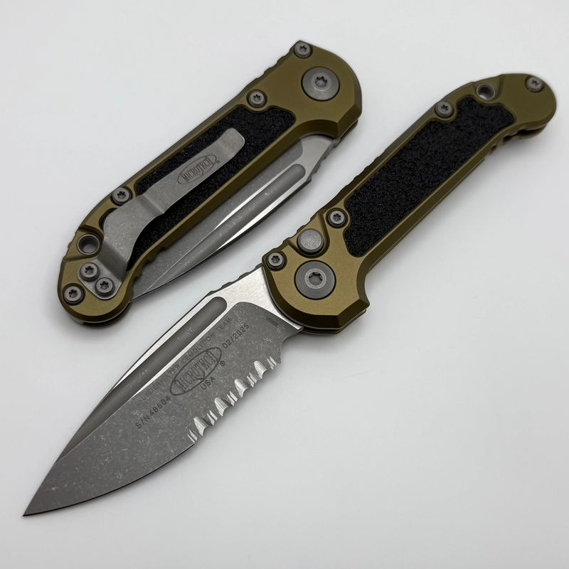 Microtech Knives LUDT Gen III Apocalyptic Partial Serrated Drop Point w/ OD Green Handle 1135-11APOD