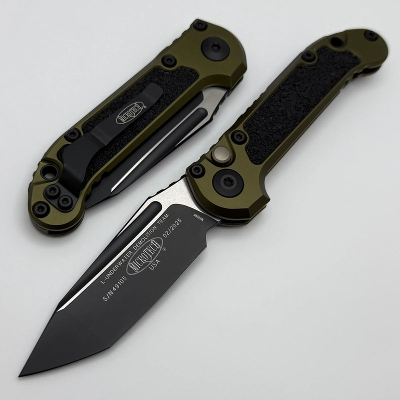 Microtech Knives LUDT Gen III Black Tanto w/ OD Green Handle 1136-1OD