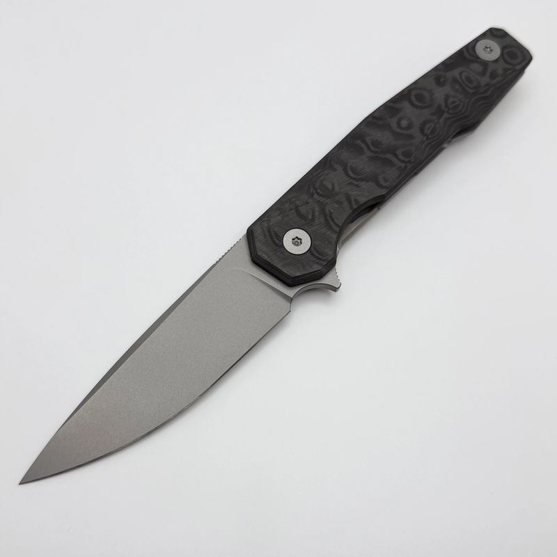 Uldanov Custom Knives R1 w/ Milled Titanium/Carbon Fiber & S90V Flipper