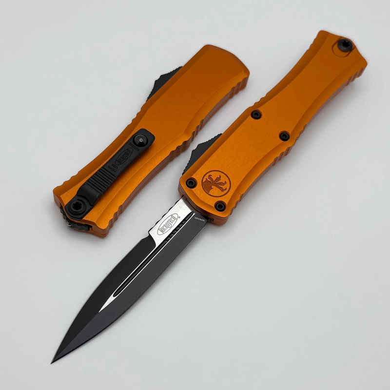 Microtech Knives Mini Hera Orange Handles w/ Black Bayonet M390MK 1701M-1OR