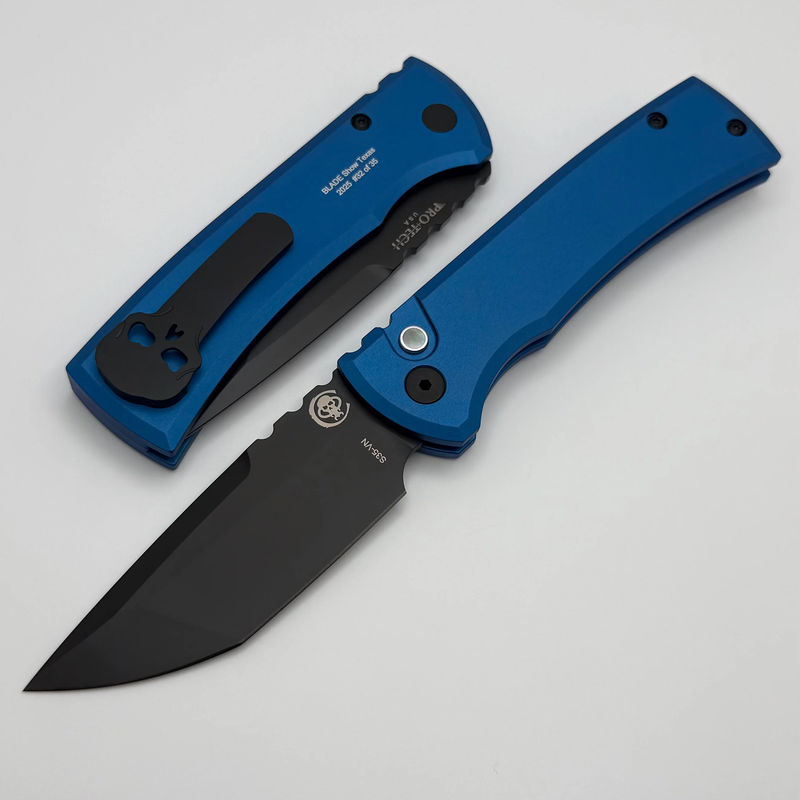 Chaves Pro-Tech Redencion 229 w/ Blue Handle & DLC Tanto S35VN Blade Show Texas RCR1103-Blue