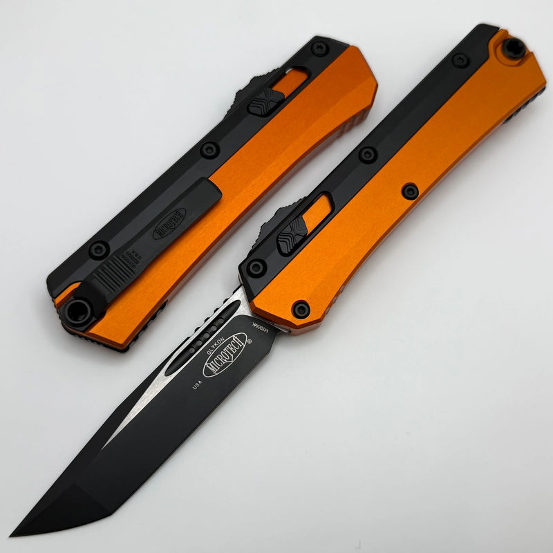 Microtech Glykon Orange Handle w/ Black Tanto M390MK 185-1OR