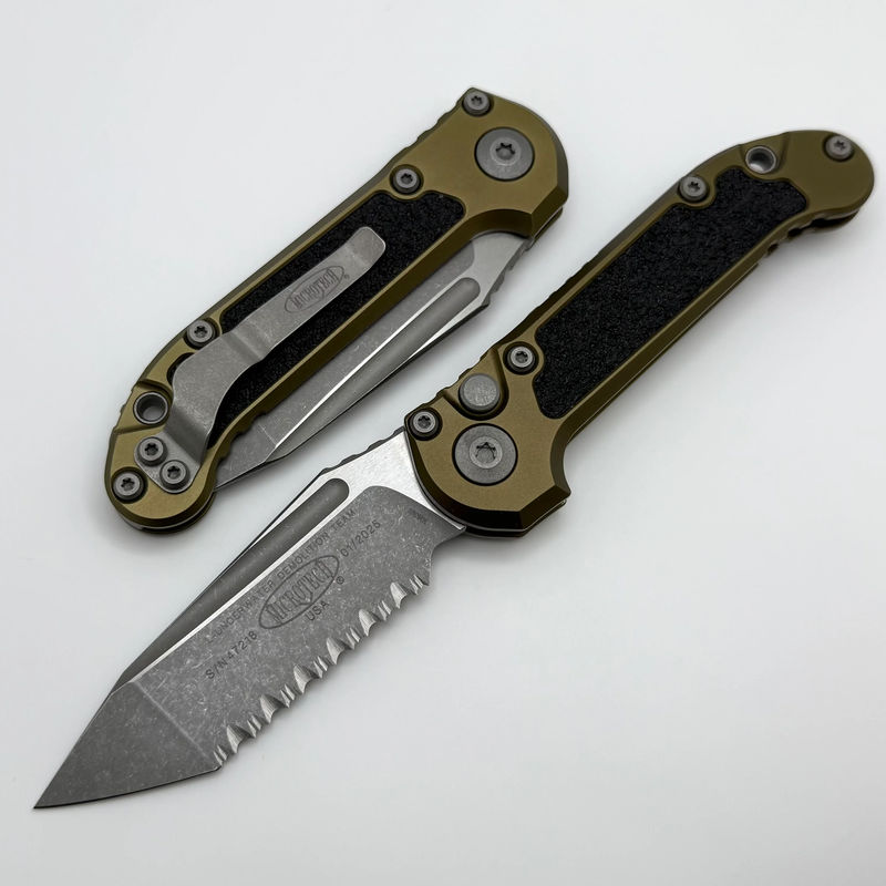 Microtech Knives LUDT Gen III Apocalyptic Tanto Full Serrated w/ OD Green Handle 1136-12APOD