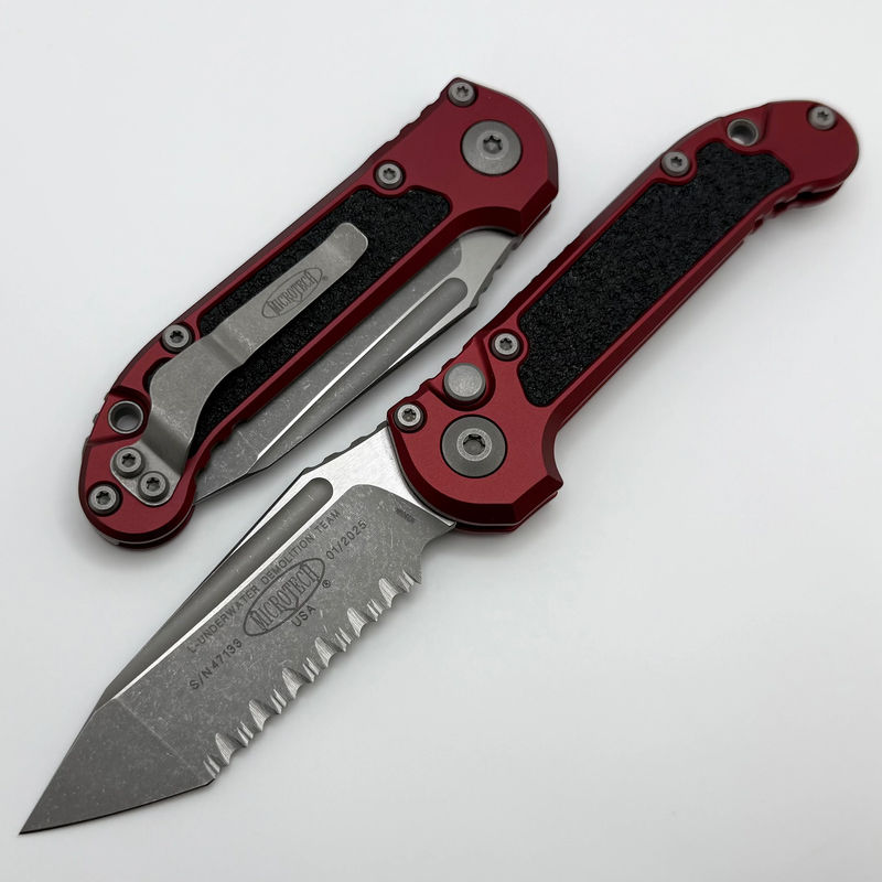 Microtech Knives LUDT Gen III Apocalyptic Full Serrated Tanto w/ Merlot Handle 1136-12APMR