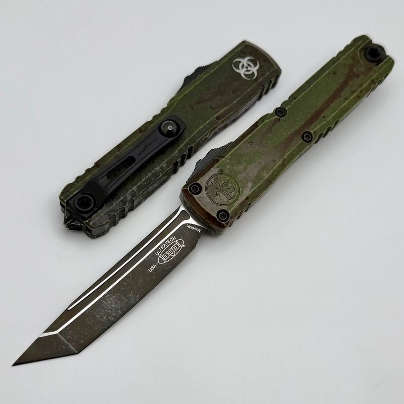 Microtech Ultratech ZBP Outbreak Tanto Deep Engraved Signature Series 1123-1OBDS