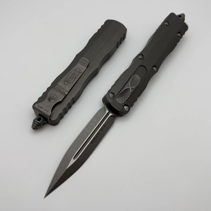Microtech Dirac D/E Apocalyptic Standard & Natural Clear Handle 225-10APNC
