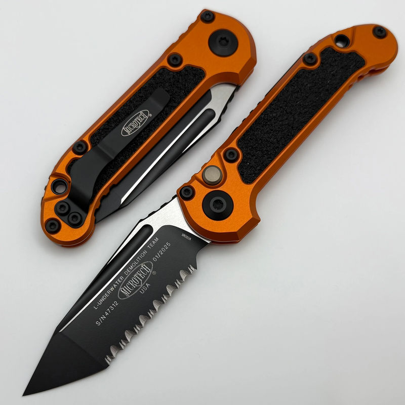 Microtech Knives LUDT Gen III Black F/S Tanto w/ Orange Handle 1136-3OR