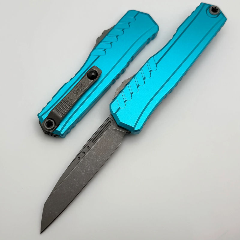 Microtech Cypher II S/E Apocalyptic Standard & Turquoise Handle 1241-10APTQ
