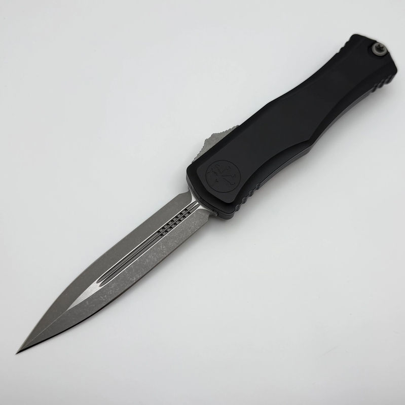 Pre-Owned Microtech Knives Hera II Apocalyptic Double Edge w/ Black Handle 1702-10AP