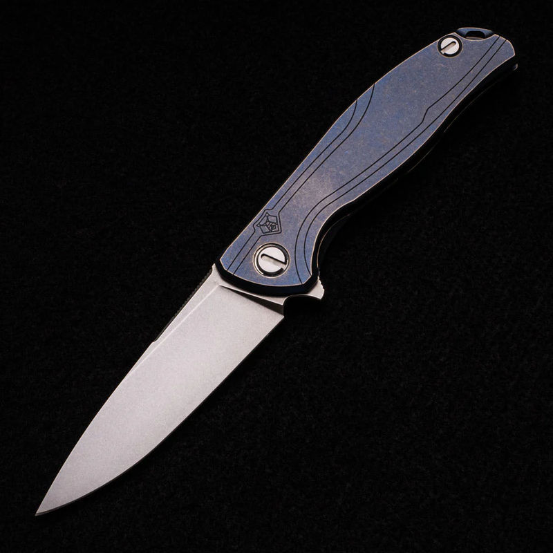 F95R – BLUE STONEWASH TITANIUM HANDLE – M390 BLADE – MRBS