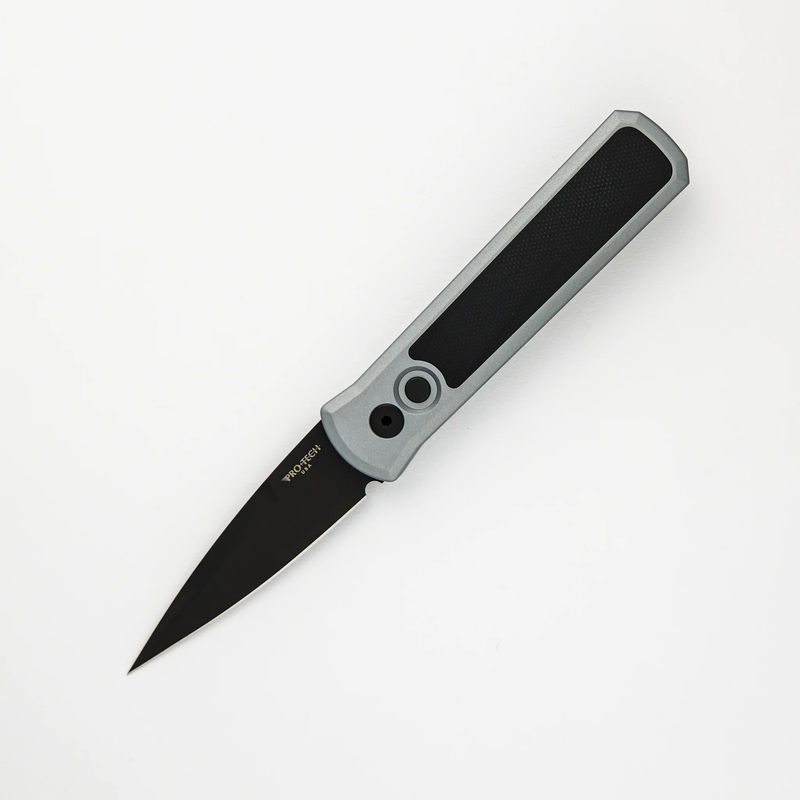 Godson – Grey Handle – Single Black G10 Inlay – DLC Black Blade – 756