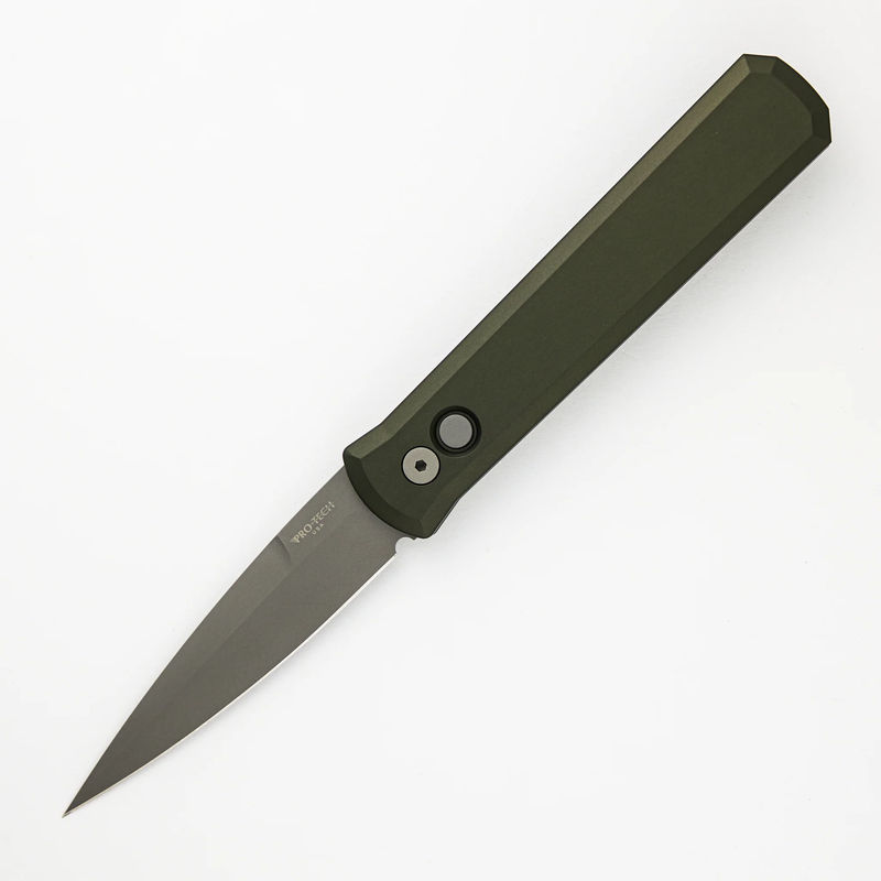 GODFATHER – Solid Green Handle – Blasted 154CM Plain Edge Blade 920-Green