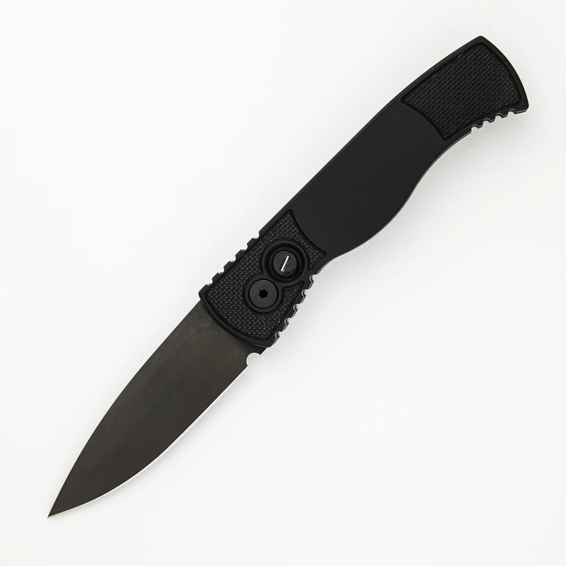 Tactical Response 2 - Black Handle With Textured Corners - Tritium Push Button - Black MagnaCut Blade T203-OPERATOR