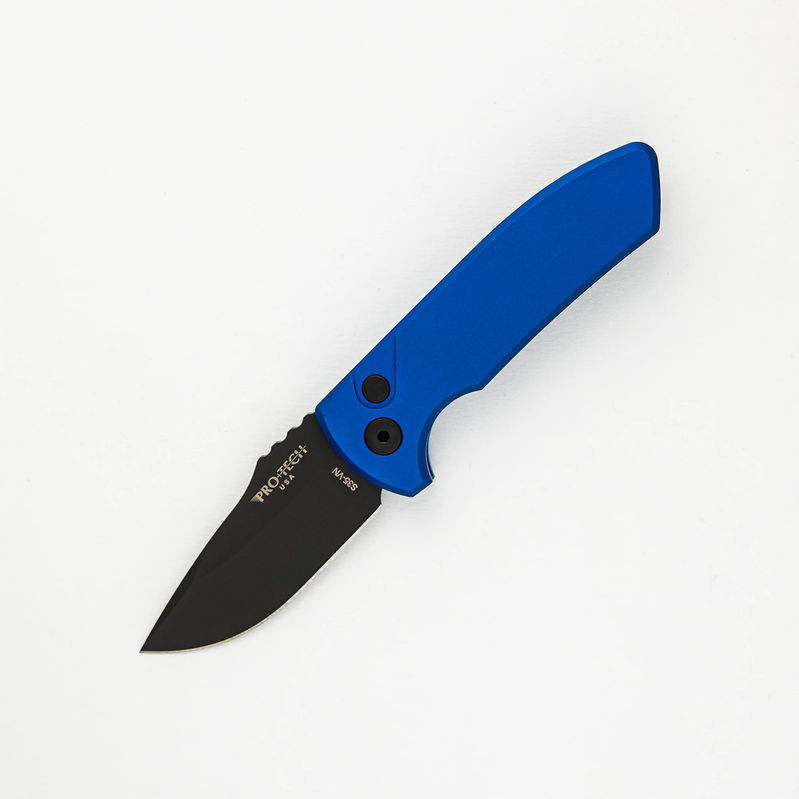 SBR – Smooth Blue Handle – Black S35VN Blade LG403-BLUE (Les George Design)