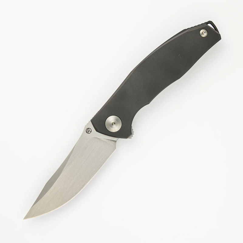Adzin Flipper – Hand Satin M390 Blade – Zirconium-Titanium Handle