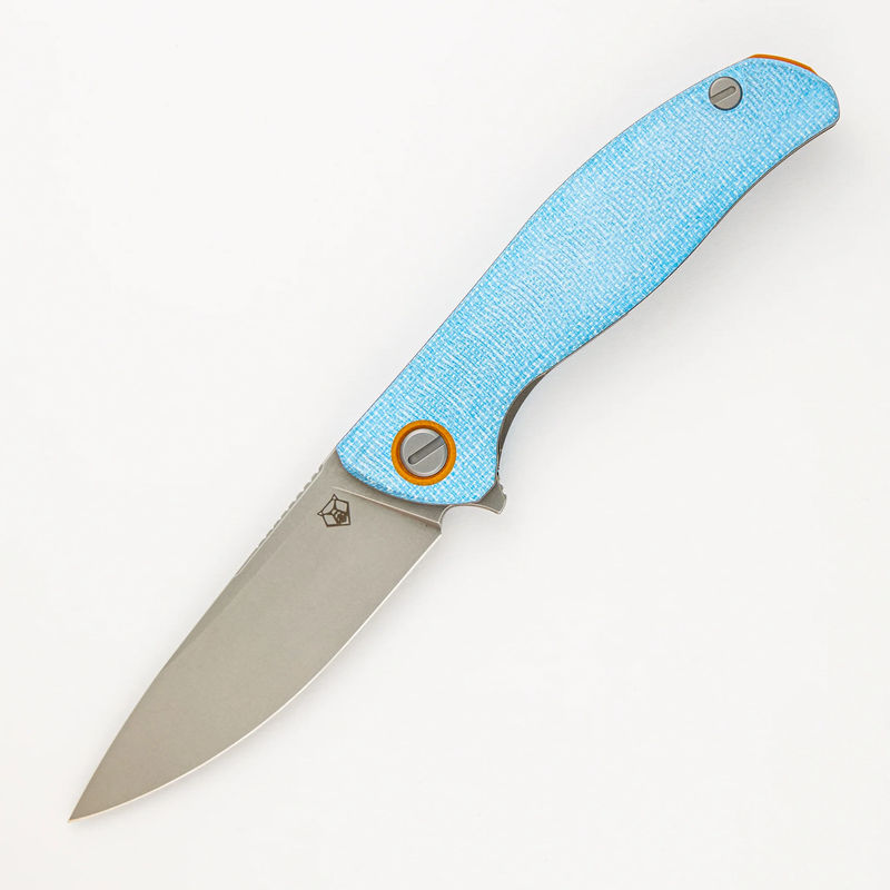 F3 - Elmax Blade - Blue Micarta W/ Orange G10 Accents - MRBS
