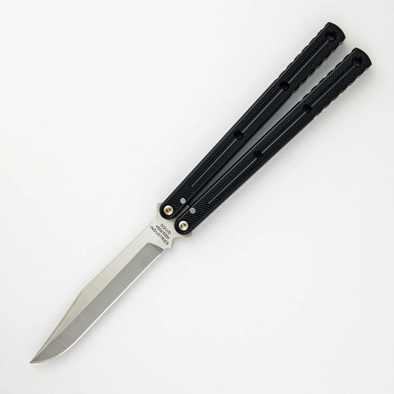 Krake Raken - Satin Bowie Blade - Black Aluminum Handle - V3