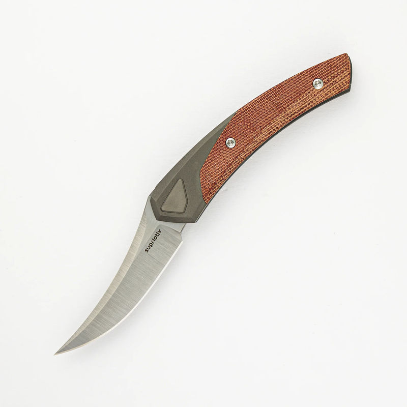 Piranha - Titanium Dark Blast/Orange Micarta - M4/Belt Satin