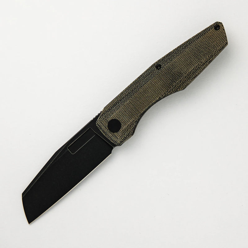 Axon Blackwash Sheepsfoot M390 Blade Black Micarta Handle Liner Lock