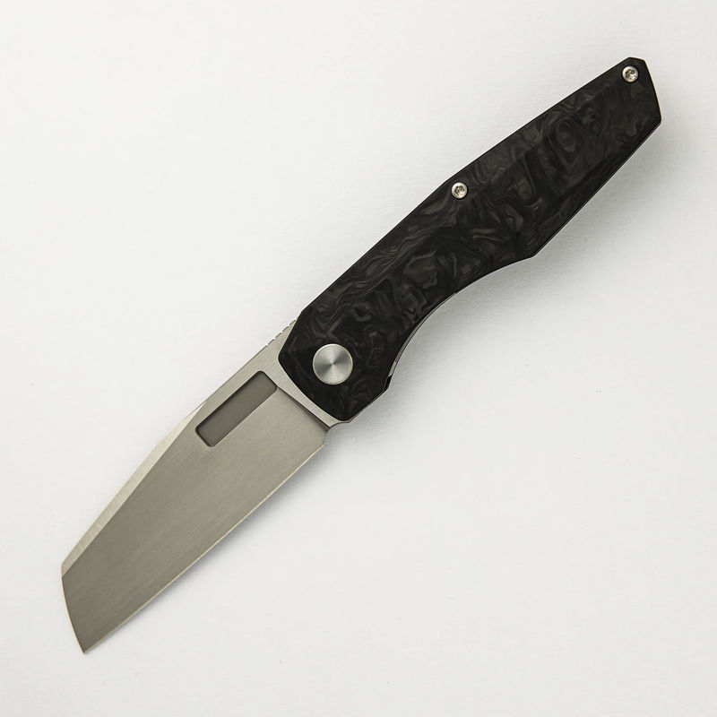 Axon Hand Satin Sheepsfoot M390 Blade Marbled Carbon Fiber Handle Liner Lock