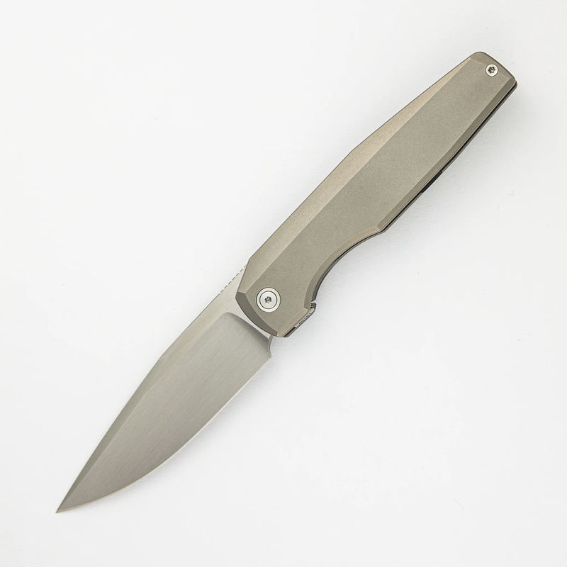 LUX Hand Satin M390 Blade Bead Blast Titanium Handle Flipper