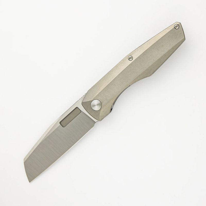 Axon Belt Satin Sheepsfoot M390 Blade Titanium Handle Liner Lock