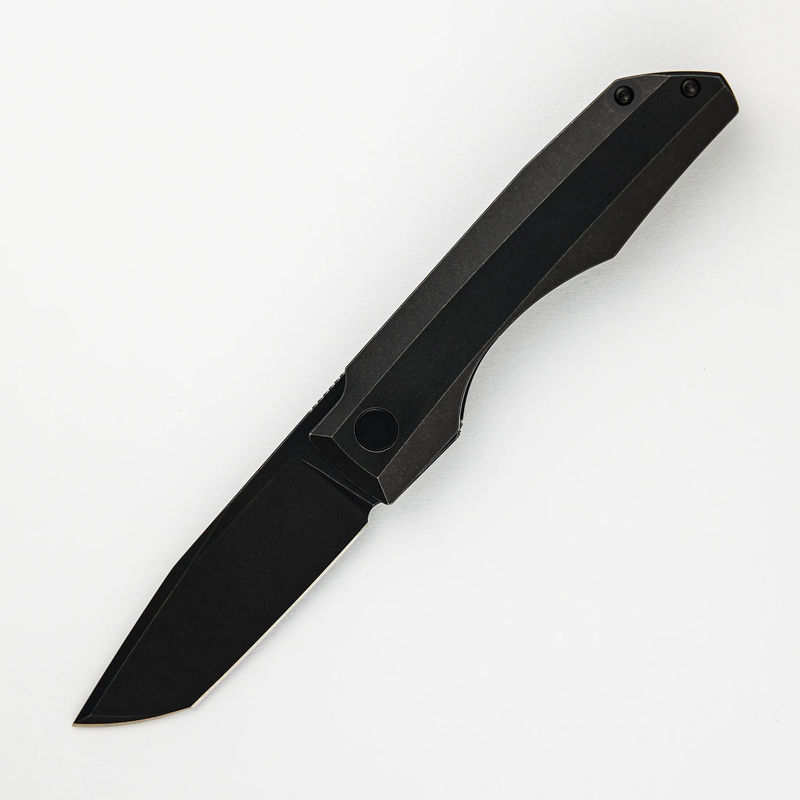 Impulse Blackwash M390 Tanto Blade Blackwash Titanium Handle Flipper