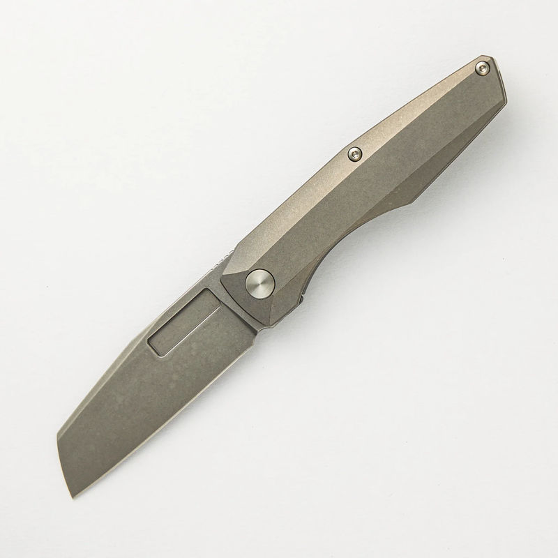 Axon Frame Lock Mini Stonewash M390 Sheepsfoot Blade Stonewash Titanium Handle
