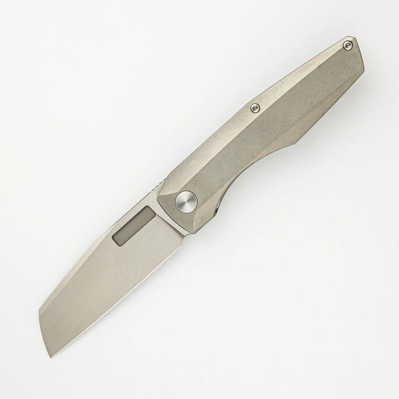 Axon Hand Satin Sheepsfoot M390 Blade Titanium Handle Liner Lock