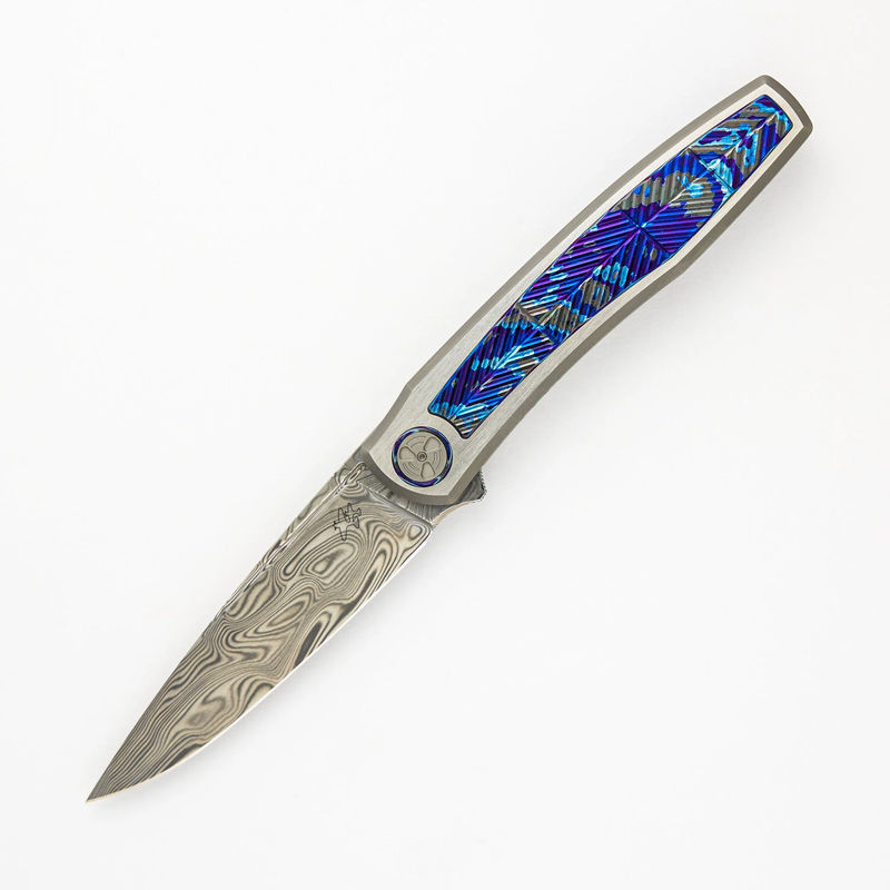 Gorizont - Mach 3 - Damasteel Blade - Titanium/DarkTi Handle (AG Knives Design)