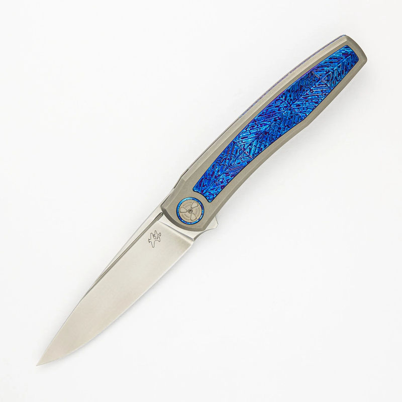 Gorizont - Mach 3 - Frosted Satin M390 Blade - Titanium/Layered Titanium Handle (AG Knives Design)