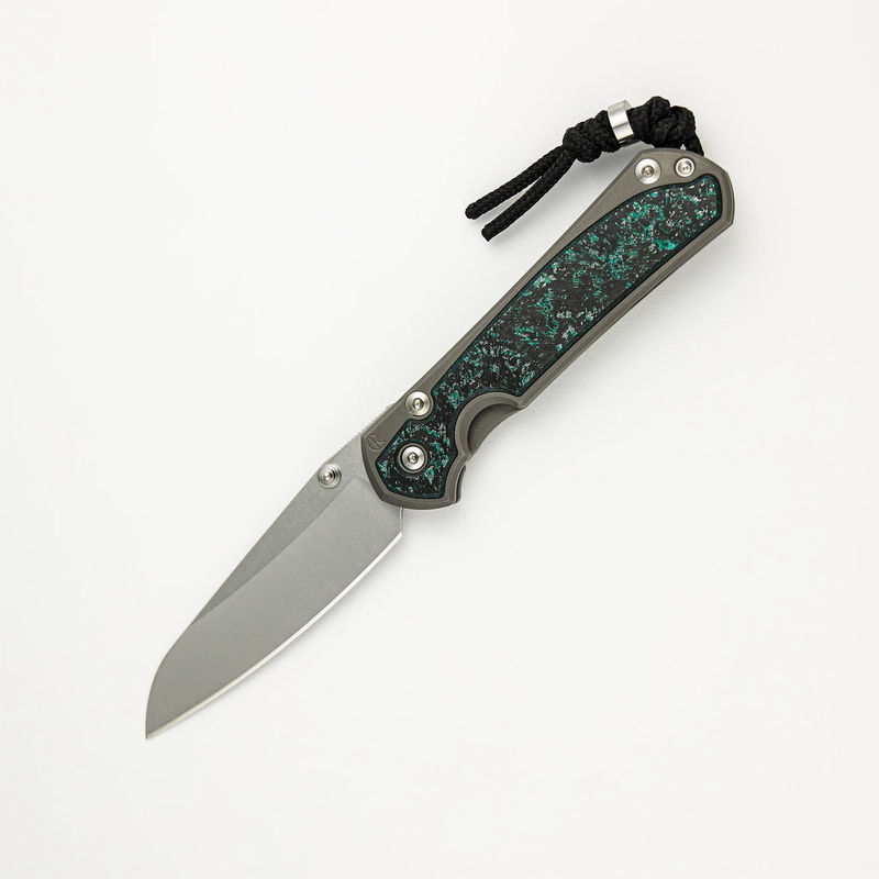 R1 Invitational - Chris Reeve Small Sebenza 31 - Teal Magnetic CarboTi Inlays - Insingo CPM MagnaCut Blade - Silver Double Thumb Lugs