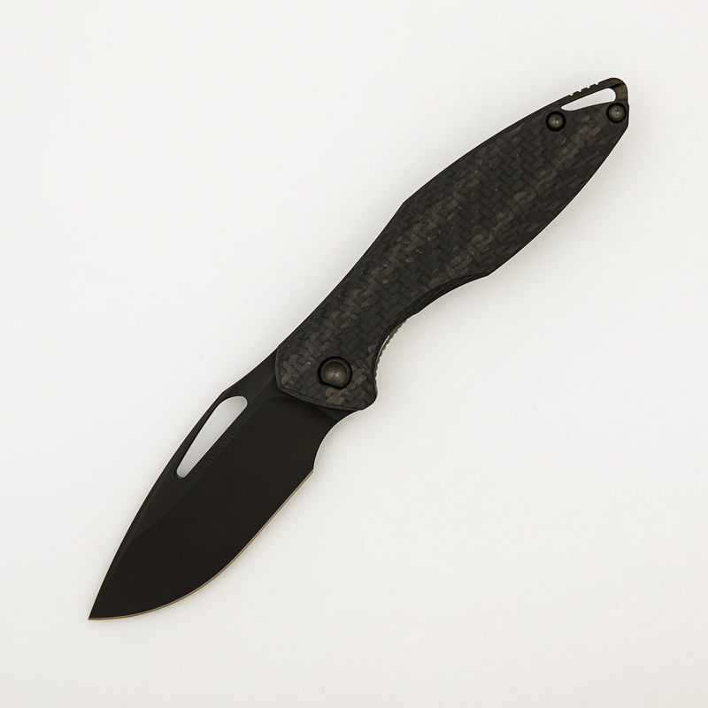 Arius - Non-Flipper - Matte DLC M390 Blade - Smooth Carbon Fiber Handle - DLC Hardware