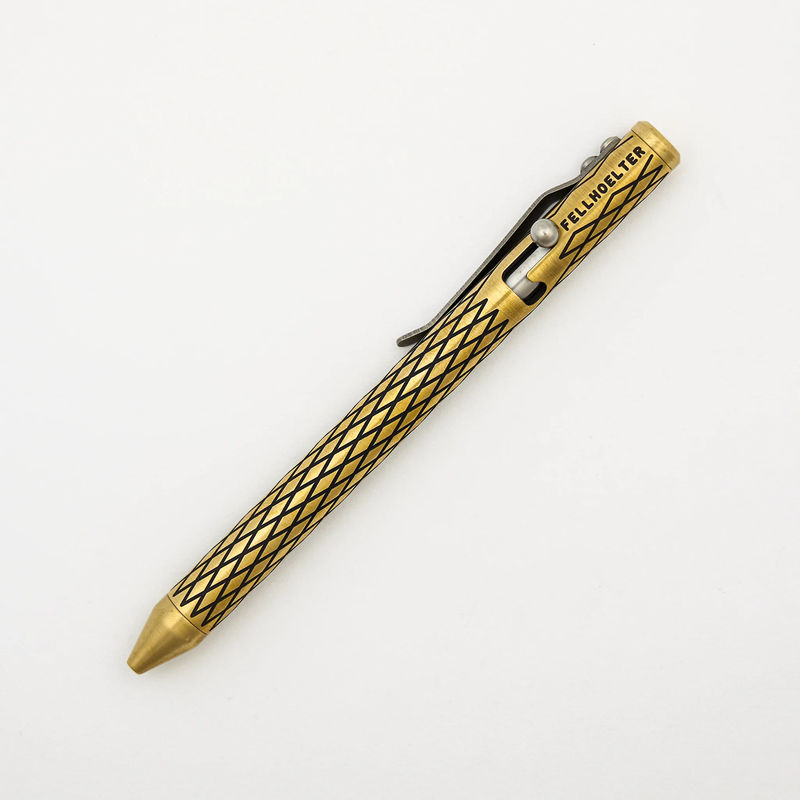 Cptn Axel Full Size TiBolt Pen - "Tuxedo" Brass Diamond