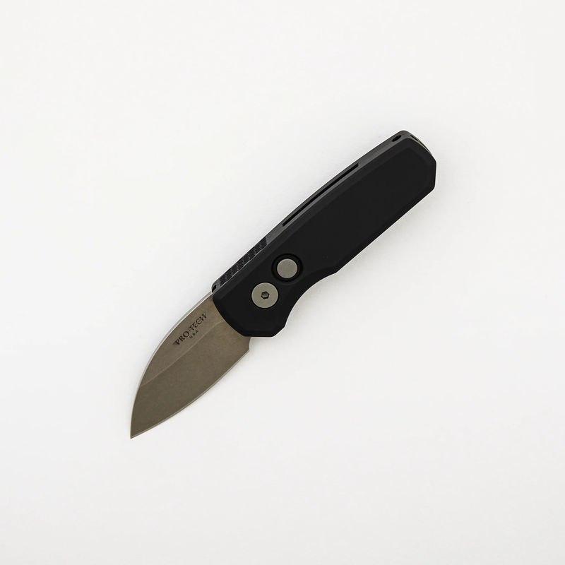 Runt 5 - Black Aluminum Handle - Stonewash Magnacut Wharncliffe Blade - R5301