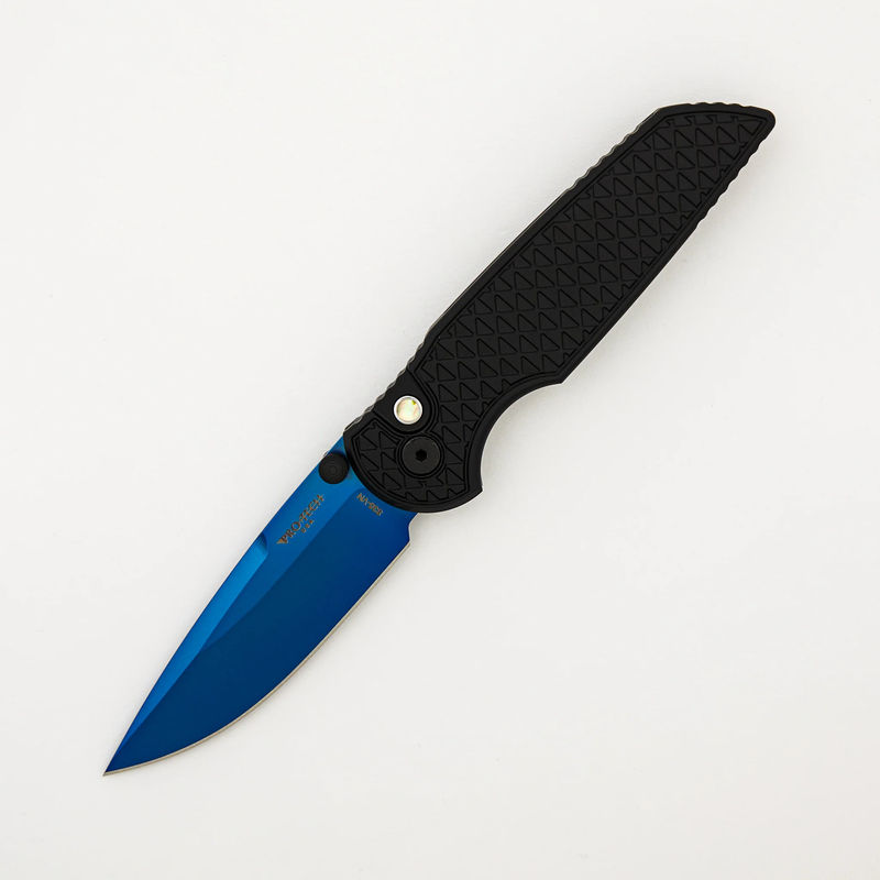 TR-3 Integrity - Black "Relic" Textured Handle - Sapphire Blue S35VN Blade - INT106-SB