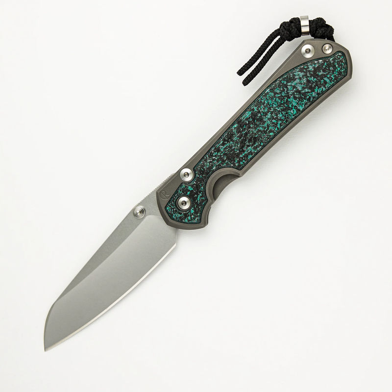 R1 Invitational - Chris Reeve Large Sebenza 31 - Teal Magnetic CarboTi Inlays - Insingo CPM MagnaCut Blade - Silver Double Thumb Lugs