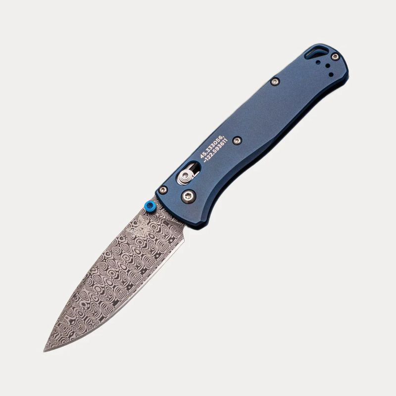 "Limited Edition" BUGOUT – BLUE TITANIUM HANDLE – LADDER BLADE – 535-2204