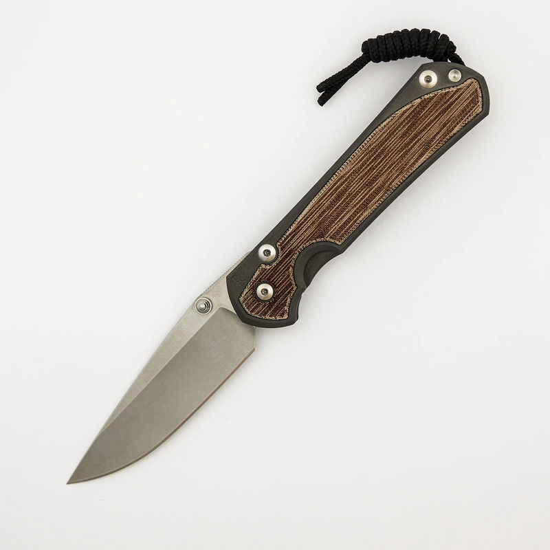 Large Sebenza 31 - Natural Canvas Micarta Inlay - CPM MagnaCut Blade - Silver Double Thumb Lugs