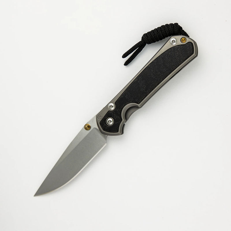 Small Sebenza 31 Bog Oak Inlay - CPM MagnaCut Blade - Gold Double Thumb Lugs - Wood Variant:Pattern 4