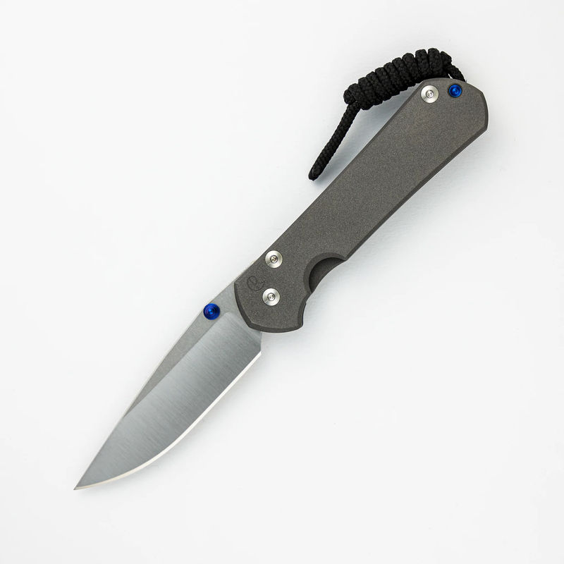 Small Sebenza 31 - Polished CPM MagnaCut Blade - Blue Double Thumb Lugs