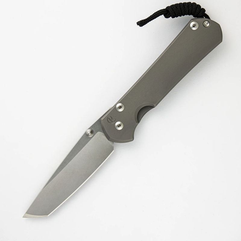 Large Sebenza 31 - Tanto CPM MagnaCut Blade - Glass Blasted - Silver Double Lugs